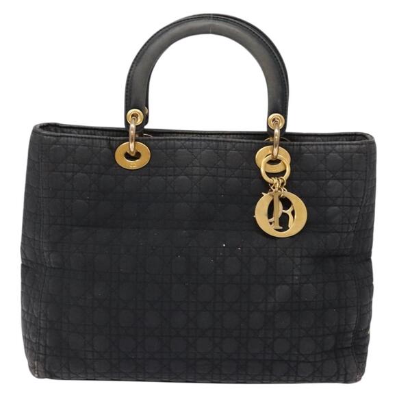 DIOR Canage Hand Bag Canvas Black Gold - Picture 2 of 13